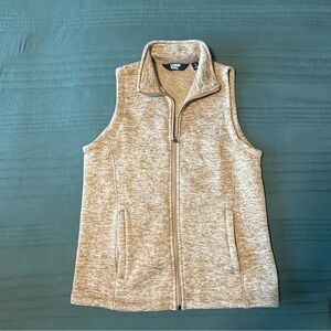 Lands' End Beige Zip-Up Vest